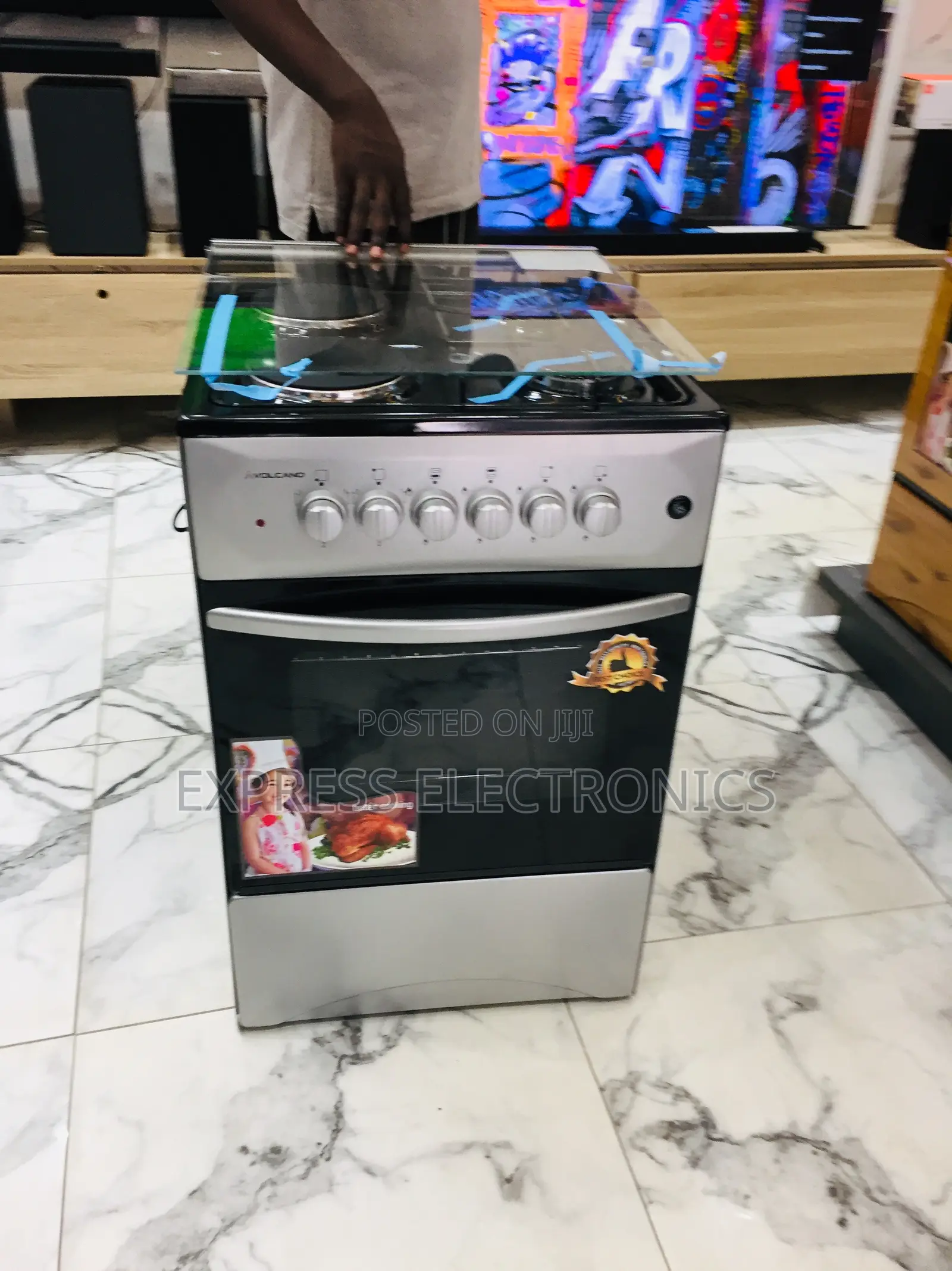 High Quality Sleek Grey 2+2 Stove Oven Volcano