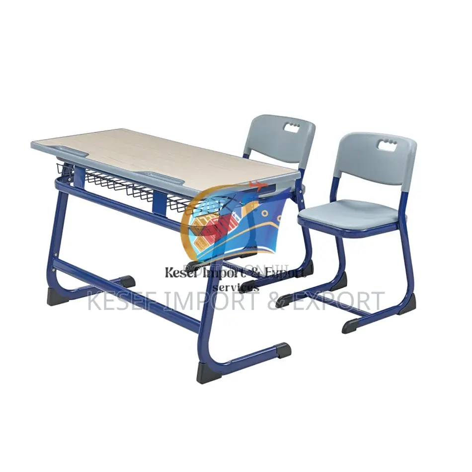 Double Student’S Desk With Double Chairs