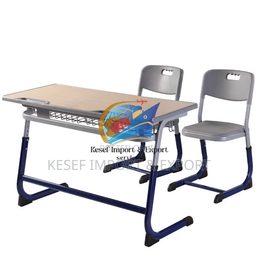 Double Student’S Desk With Double Chairs