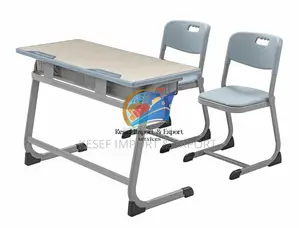 Double Student’S Desk With Double Chairs