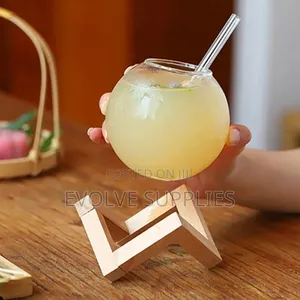 Fishbowl Glass With Wood Stand Glasscup