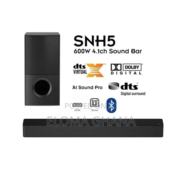 < 4.1ch, 600W Sound Bar W/ High Power Design - New