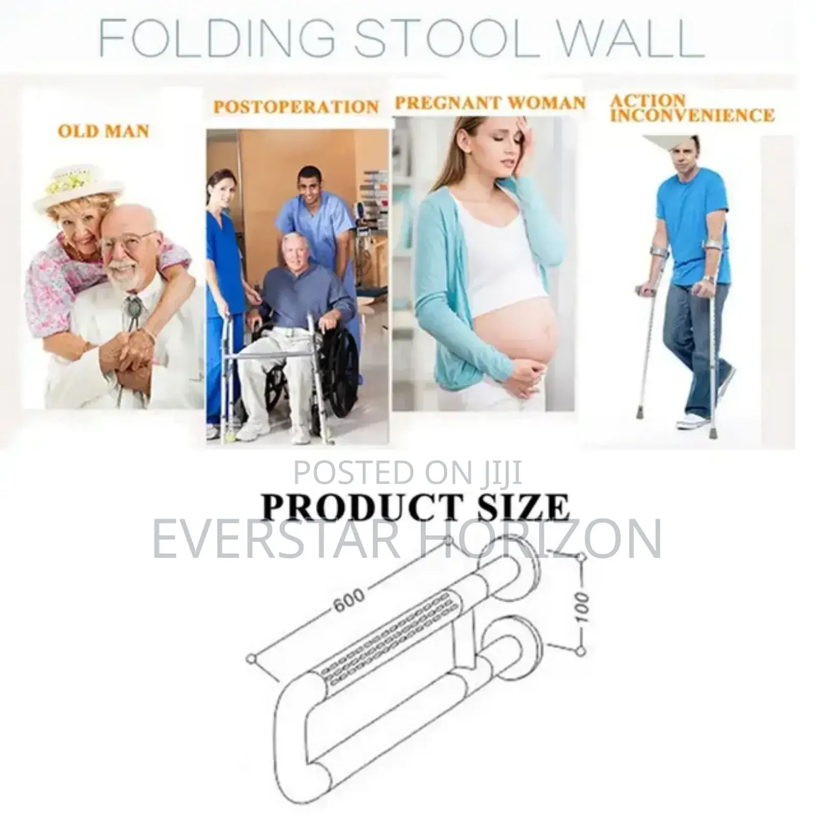 U Fixed Disabled Support Arm Rail for Aged