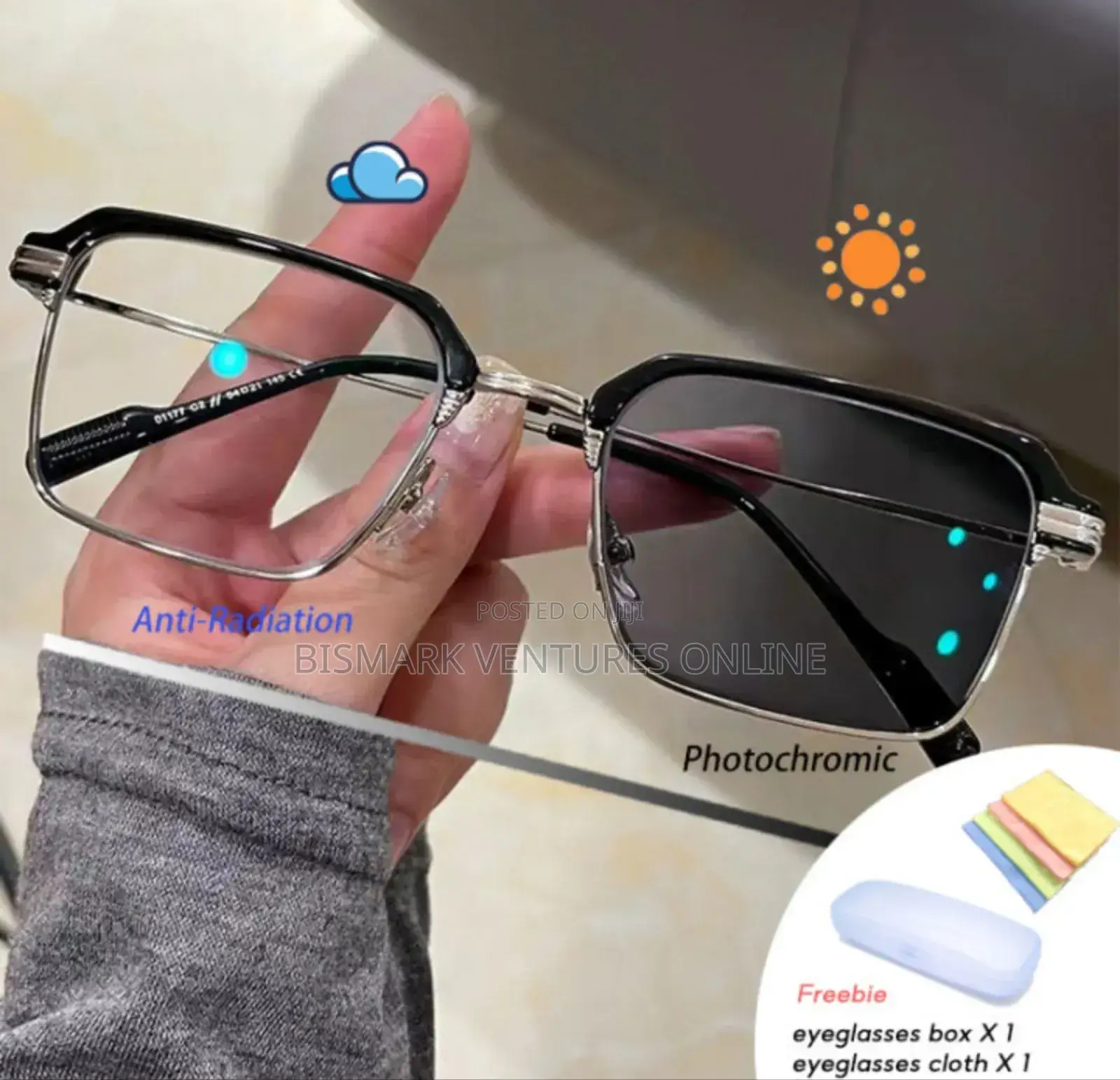 Photochromic Rectangle Eyeglasses For Men Women