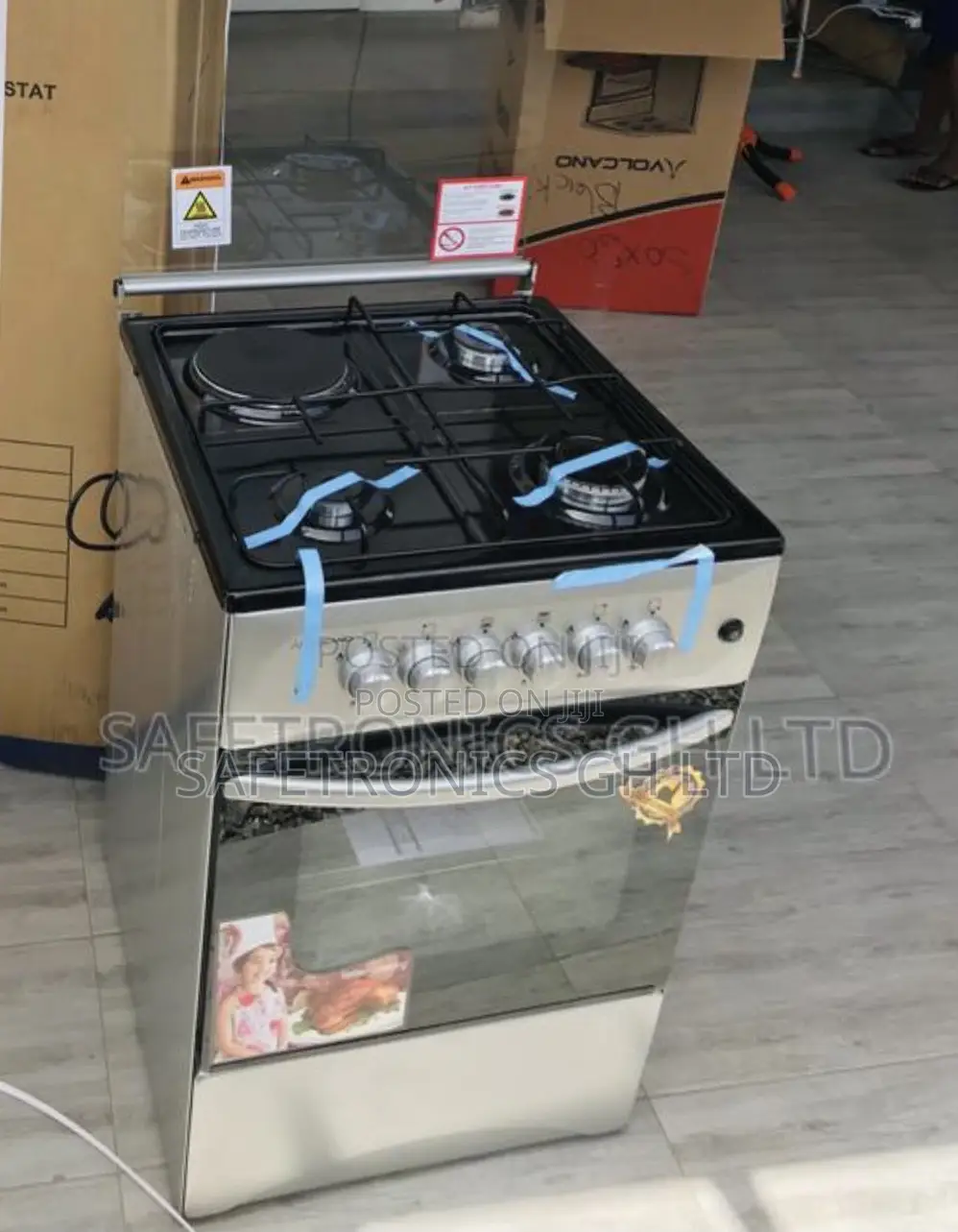 3+1 Electric Gas Coker Oven With Grill Volcano 50x50cm
