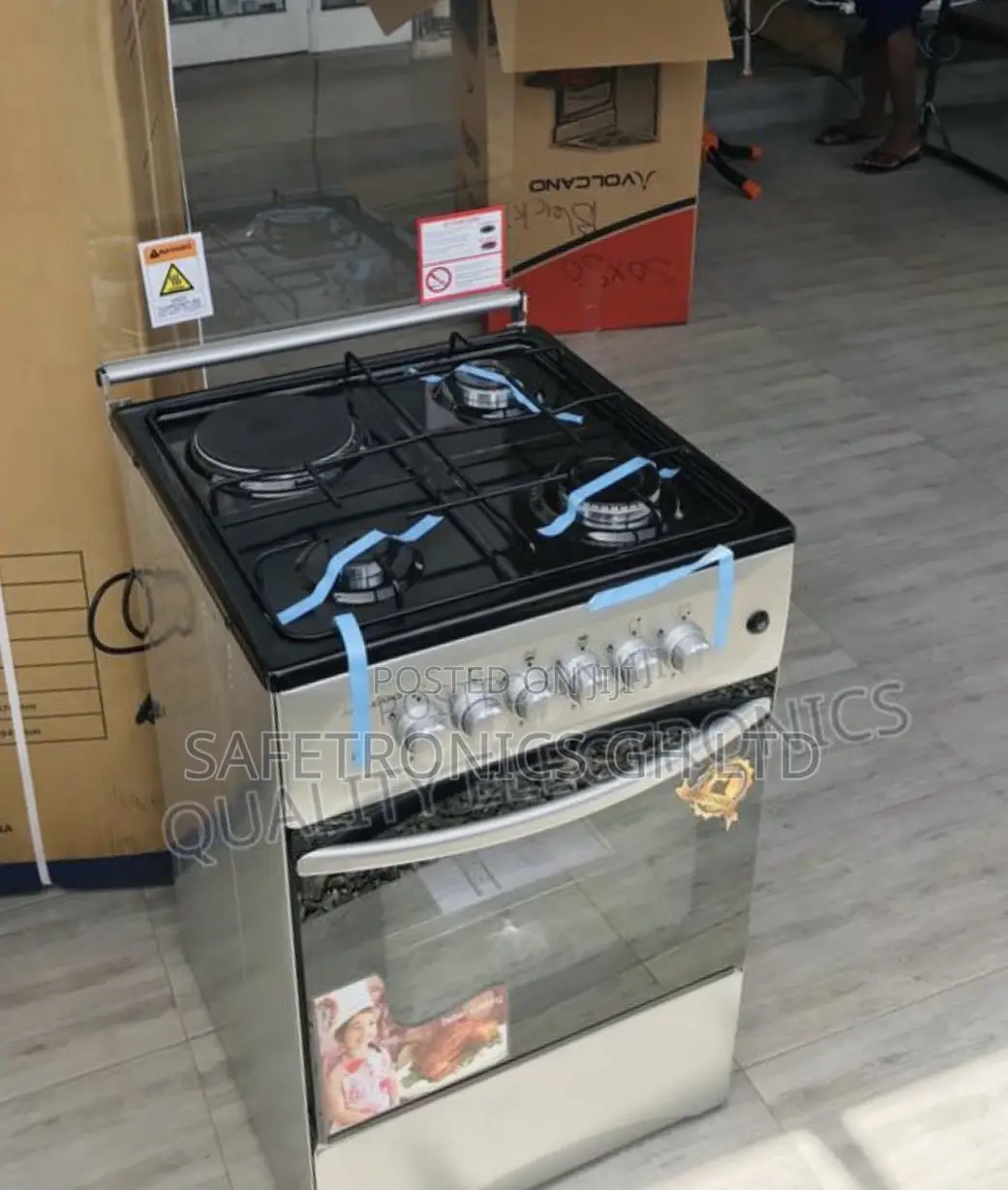 1 Electric 3 Gas Cooker Oven With Grill 50x50cm Volcano