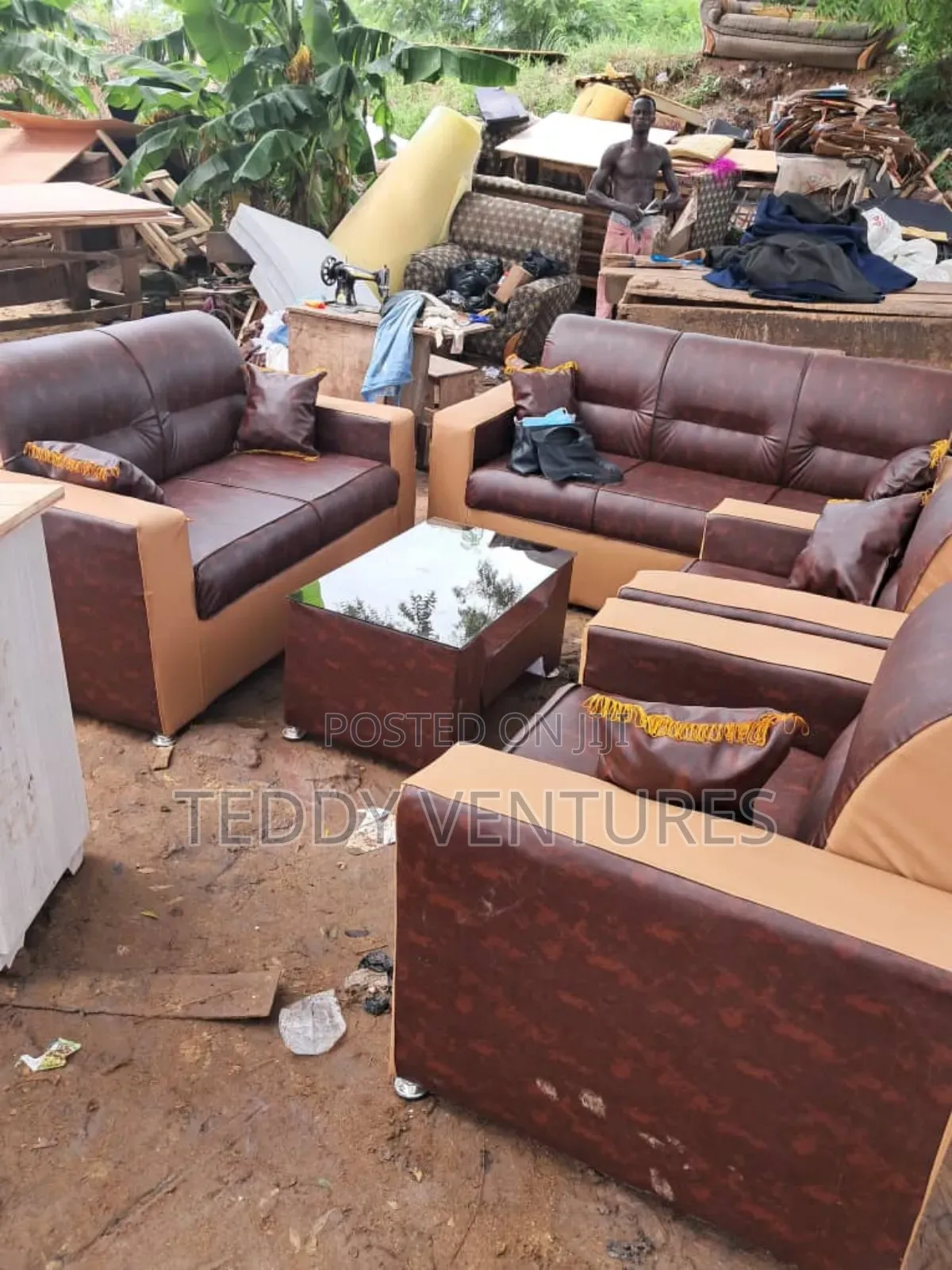 Quality Leather Sofa N Center Table( Free Delivery)