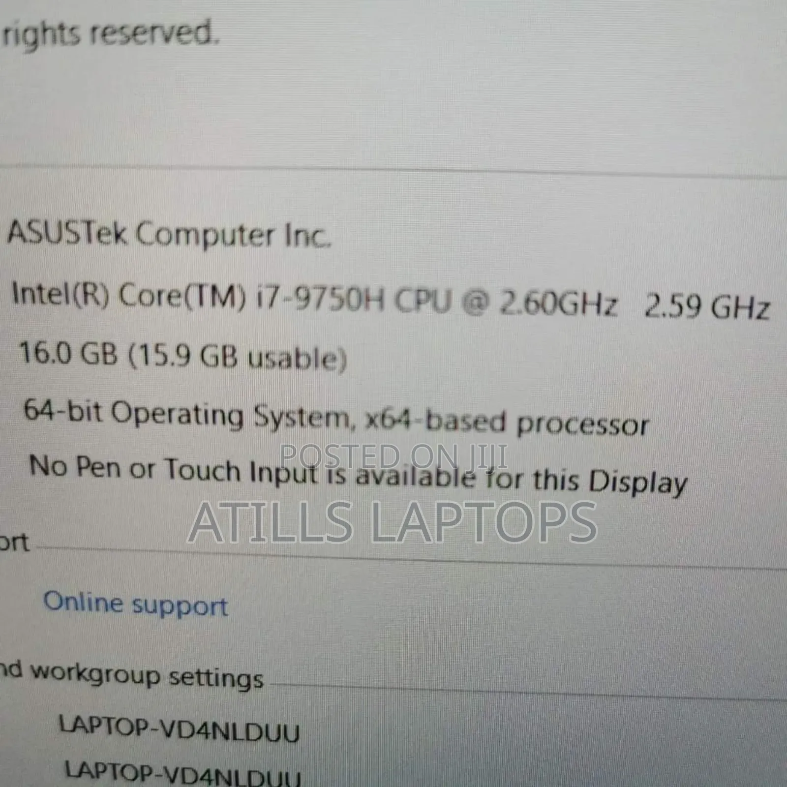 Laptop Asus ROG Zephyrus G15 16GB Intel Core I7 SSD 512GB