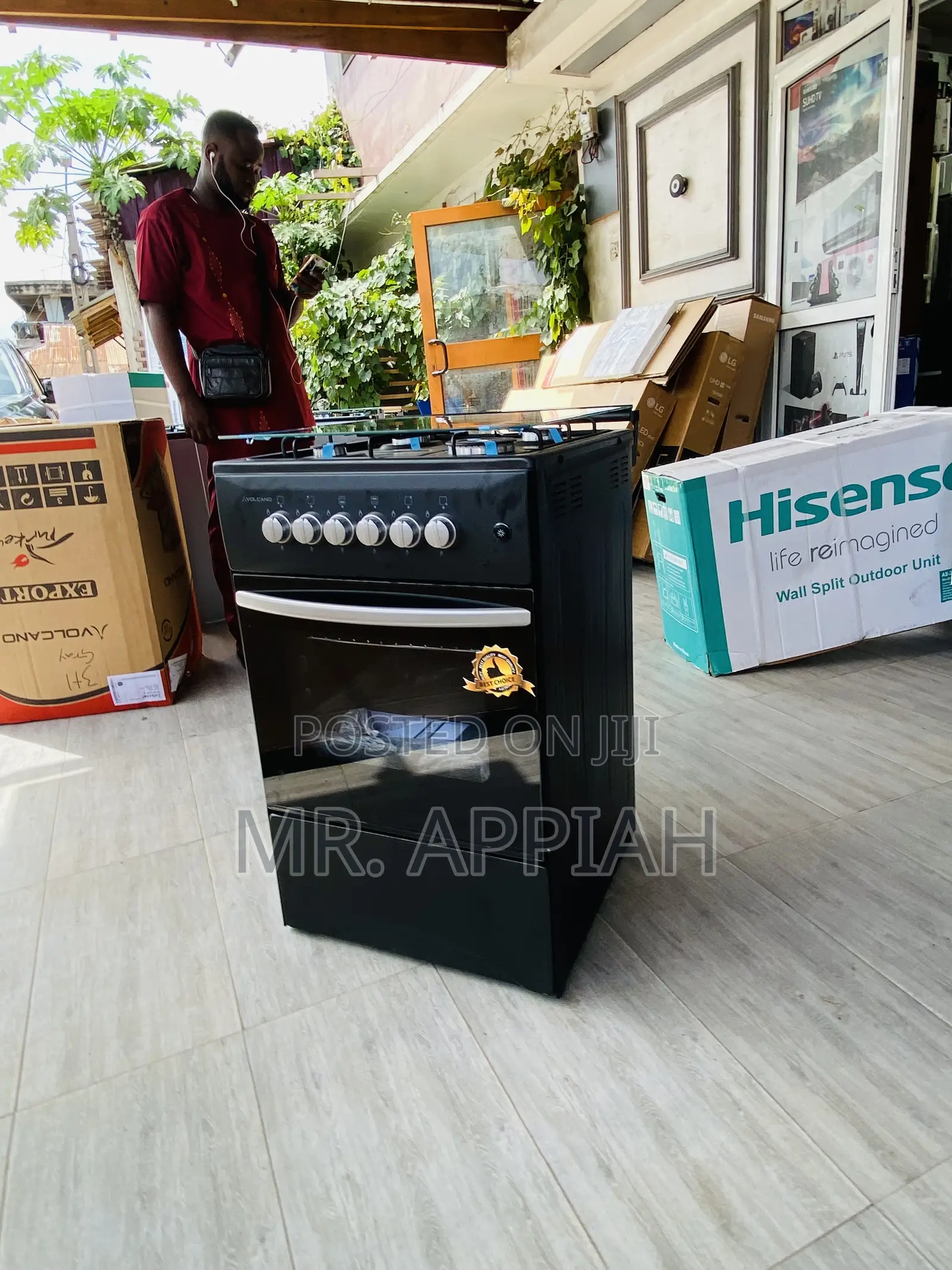 Shop Volcano 4 Gas Burner With Oven(Black).