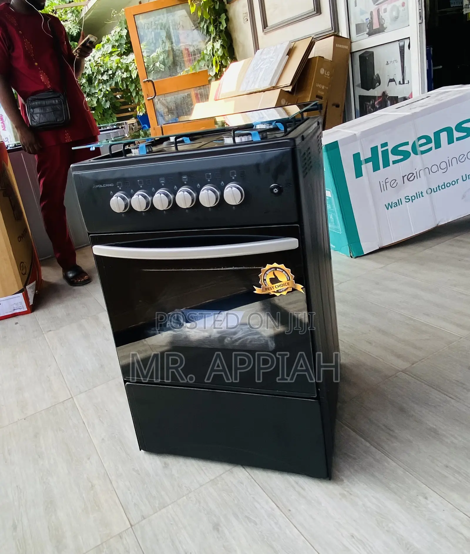 Elegantly Designed Volcano 50x50 4 Burner + Oven(Black).