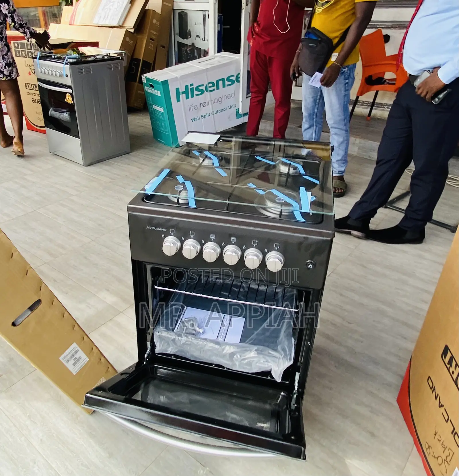 Elegant Black Volcano 50x50 4 Gas Cooker.