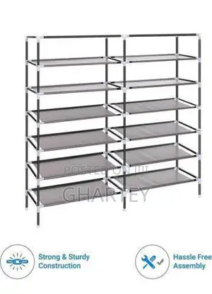Portable Foldable Double Shoe Rack