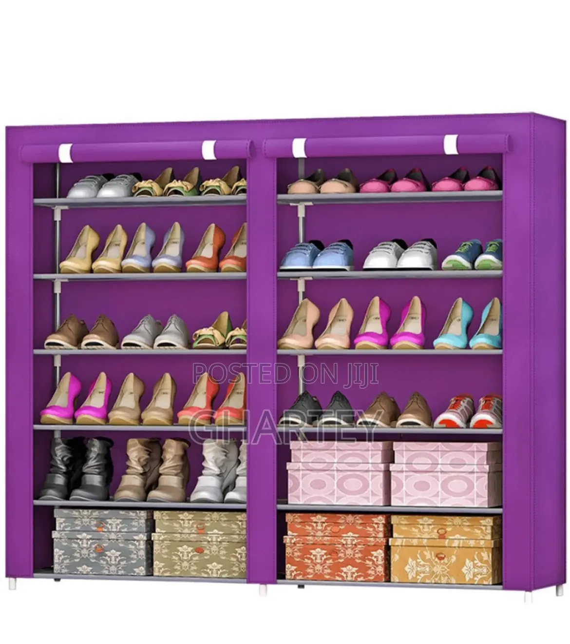 Portable Foldable Double Shoe Rack