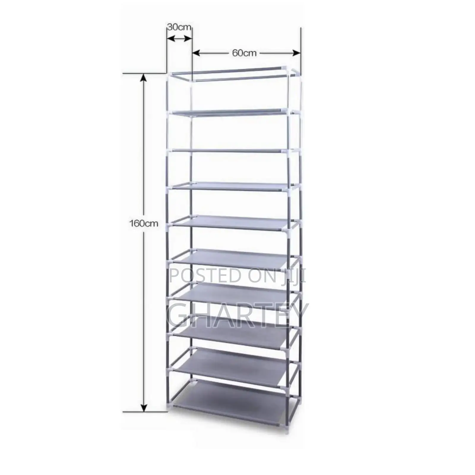 Portable Collapsible 10 Layers Shoe Rack Pink