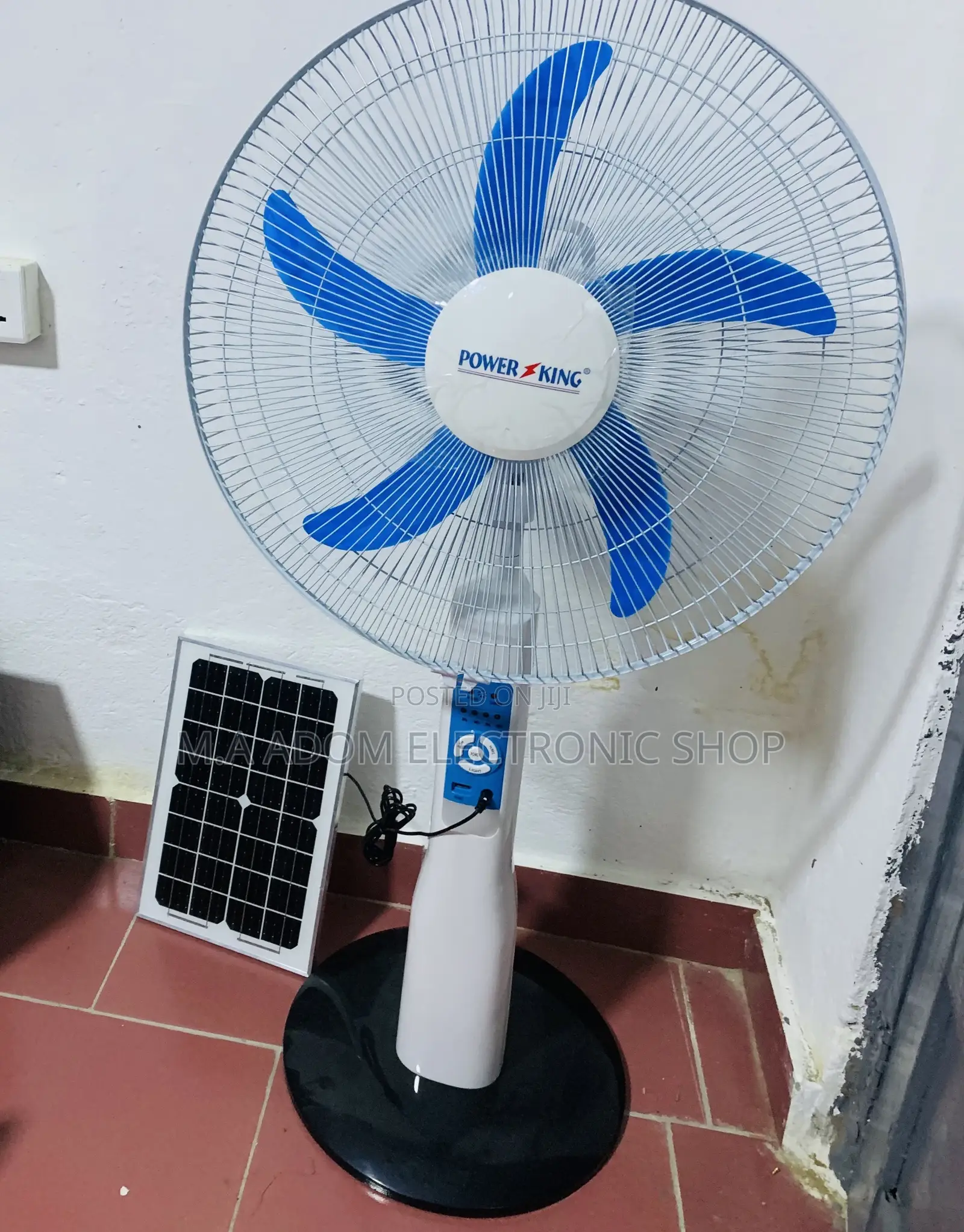 Energy Saving Power King Rechargeable Fan + Solar Panel.