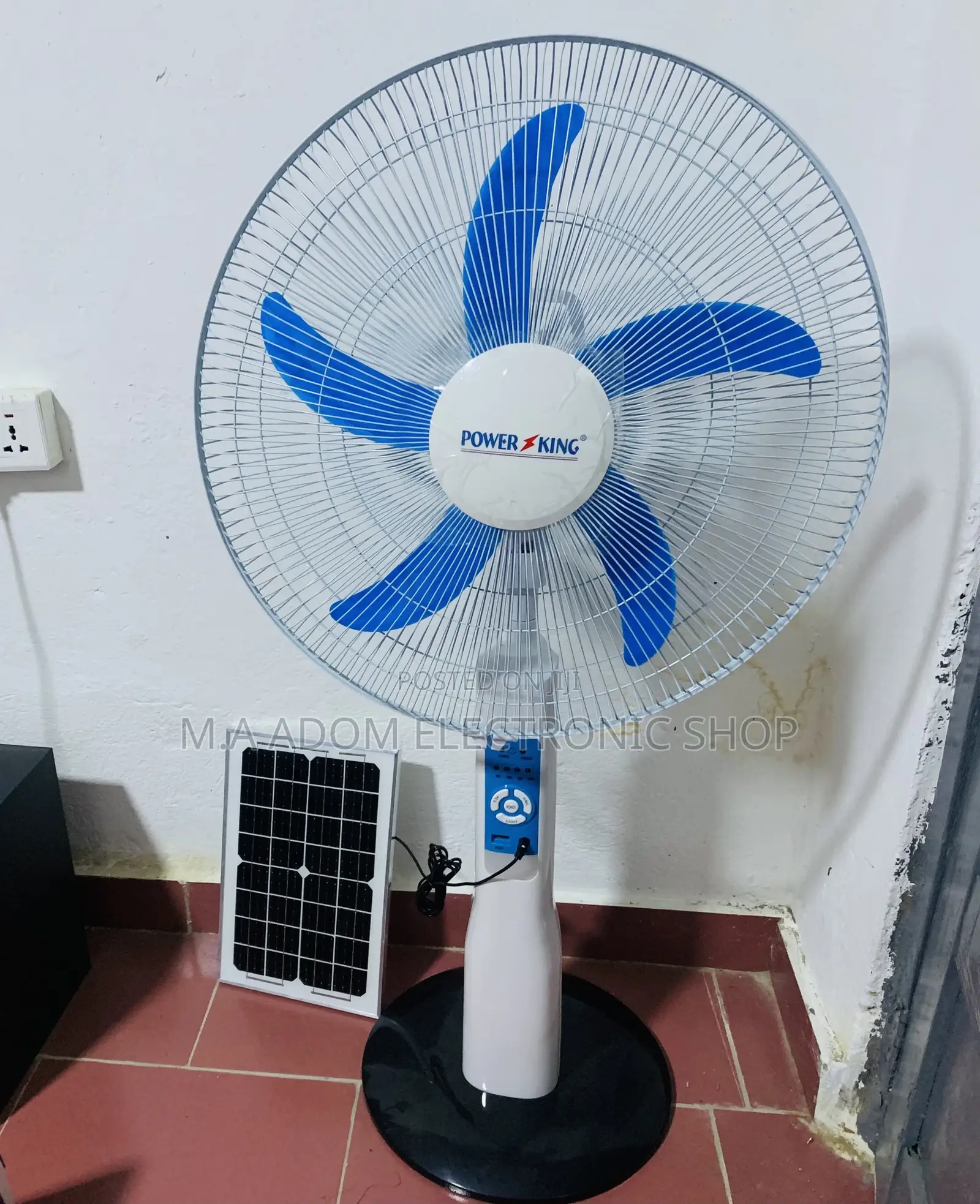 Shop Quality Power King Rechargeable Fan + Solar Panel.