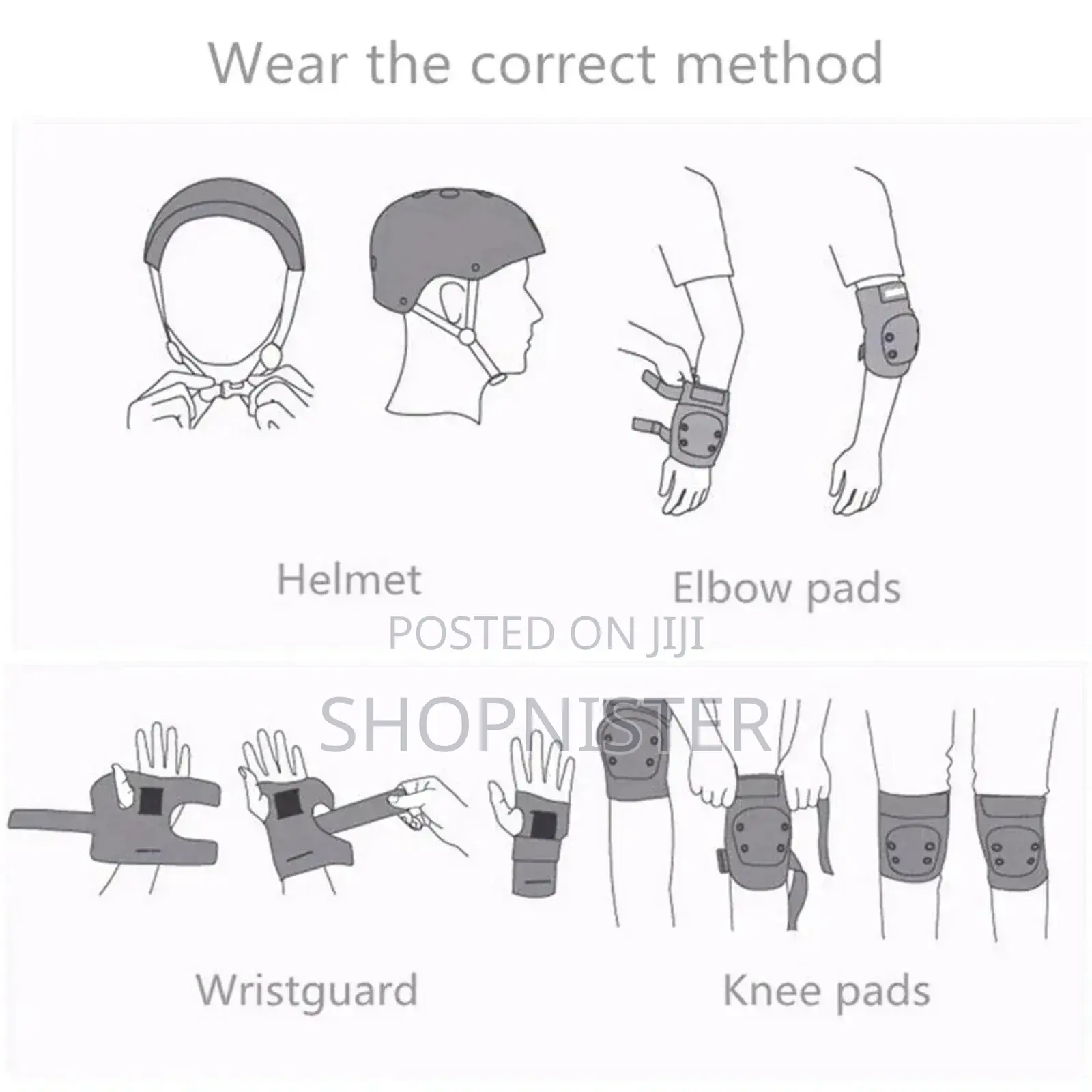 7pcs Kids Boys Safety Helmet Knee Elbow Pad Sets Cycling