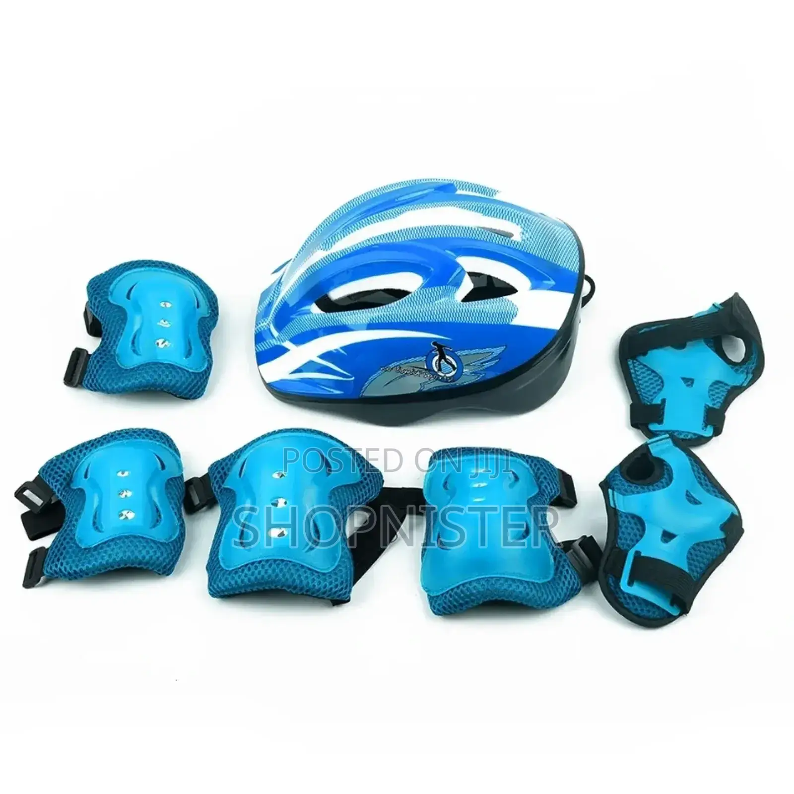7pcs Kids Boys Safety Helmet Knee Elbow Pad Sets Cycling