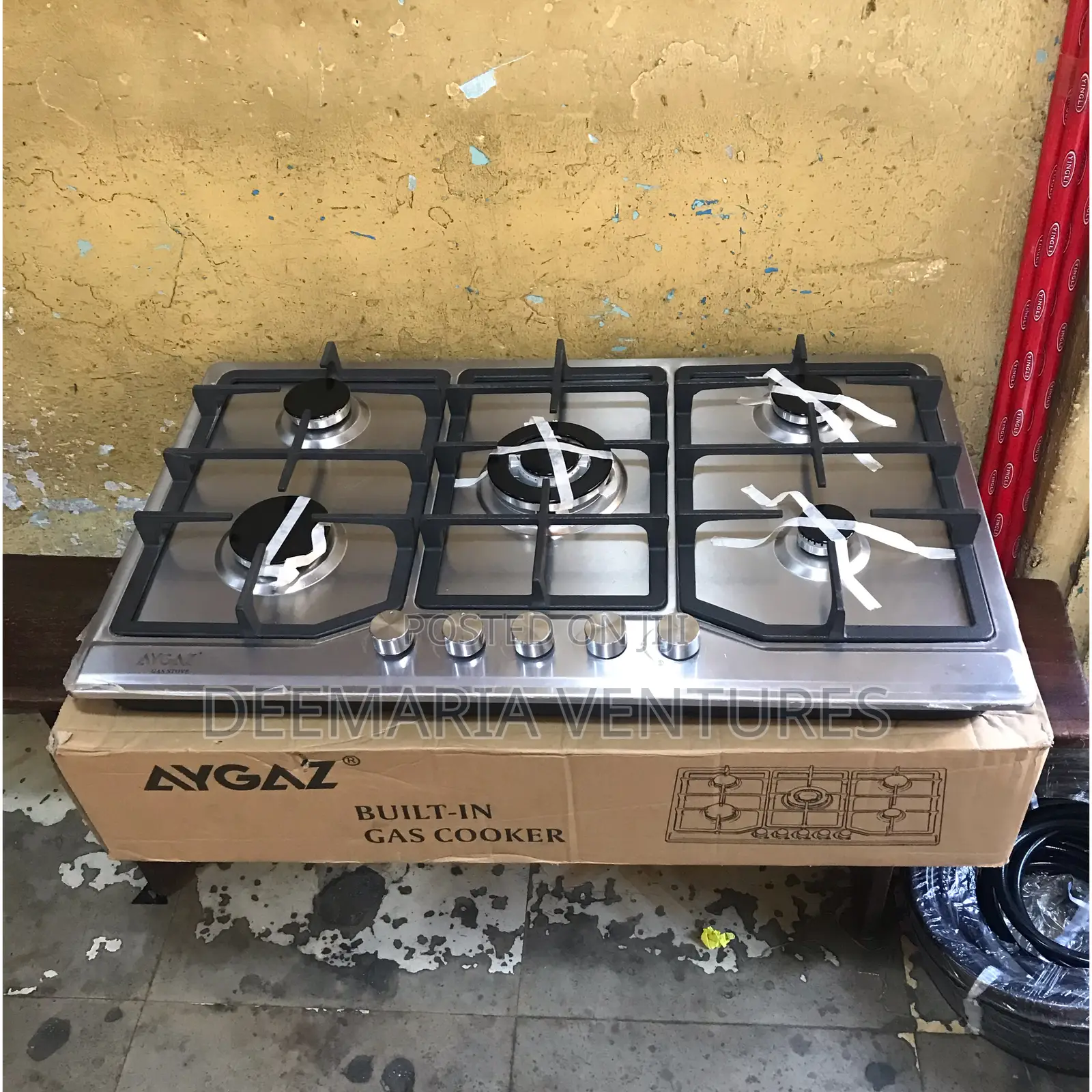 Aygaz Built in 5 Burner Auto Ignition Stainless Top Gas Hob