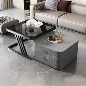Luxurious Twin Mable Glass Top Center Table
