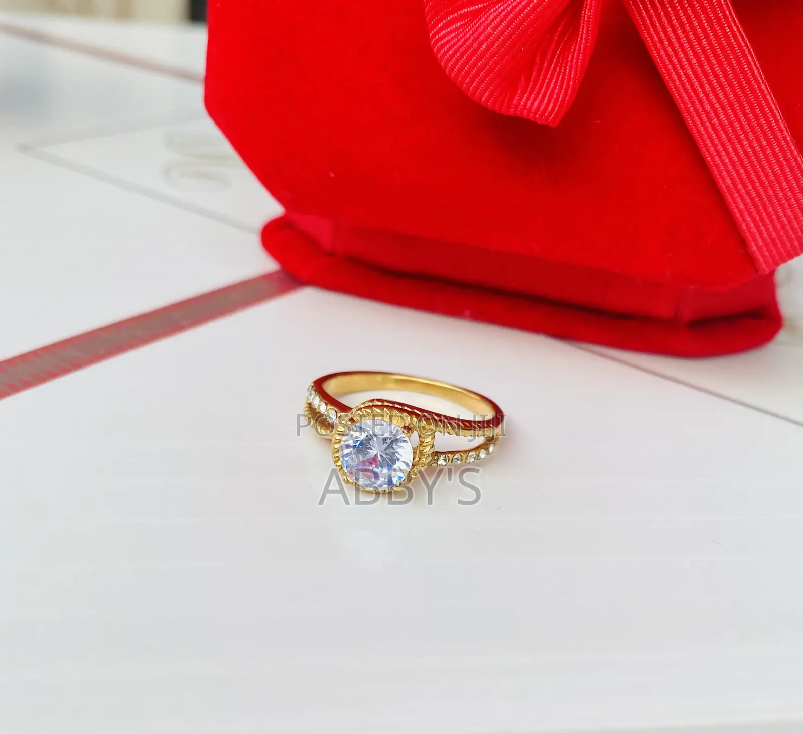 Quality Stainless Gold Engagement/Promise Ring