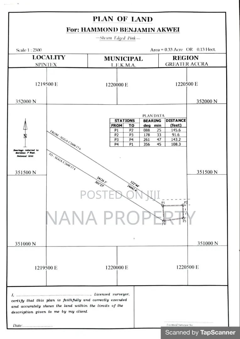 Two Plots of Land for Sale Located at Spintex Behind Tobinko