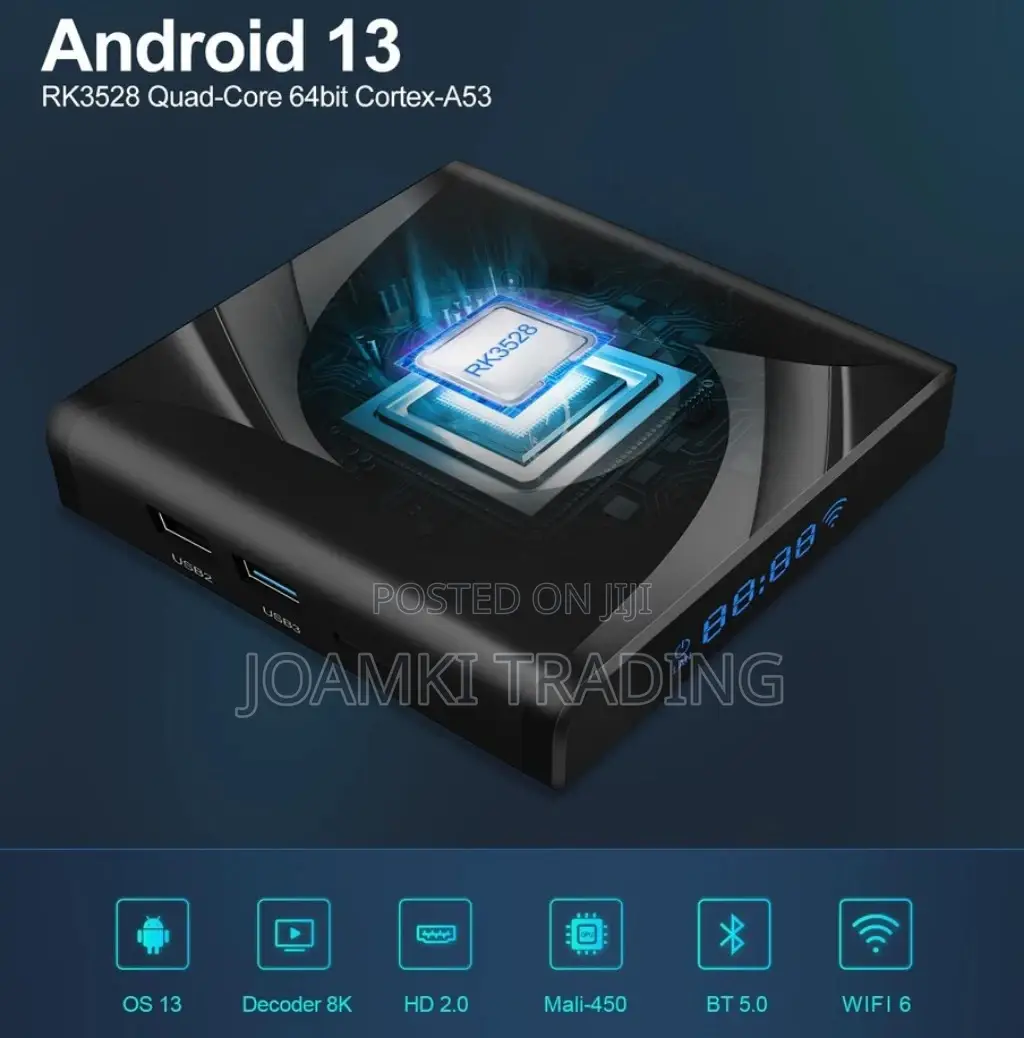 Android 13 Smart Tv Box, 4gb Ram 64gb Rom, 8kvideo, Bt, Wifi