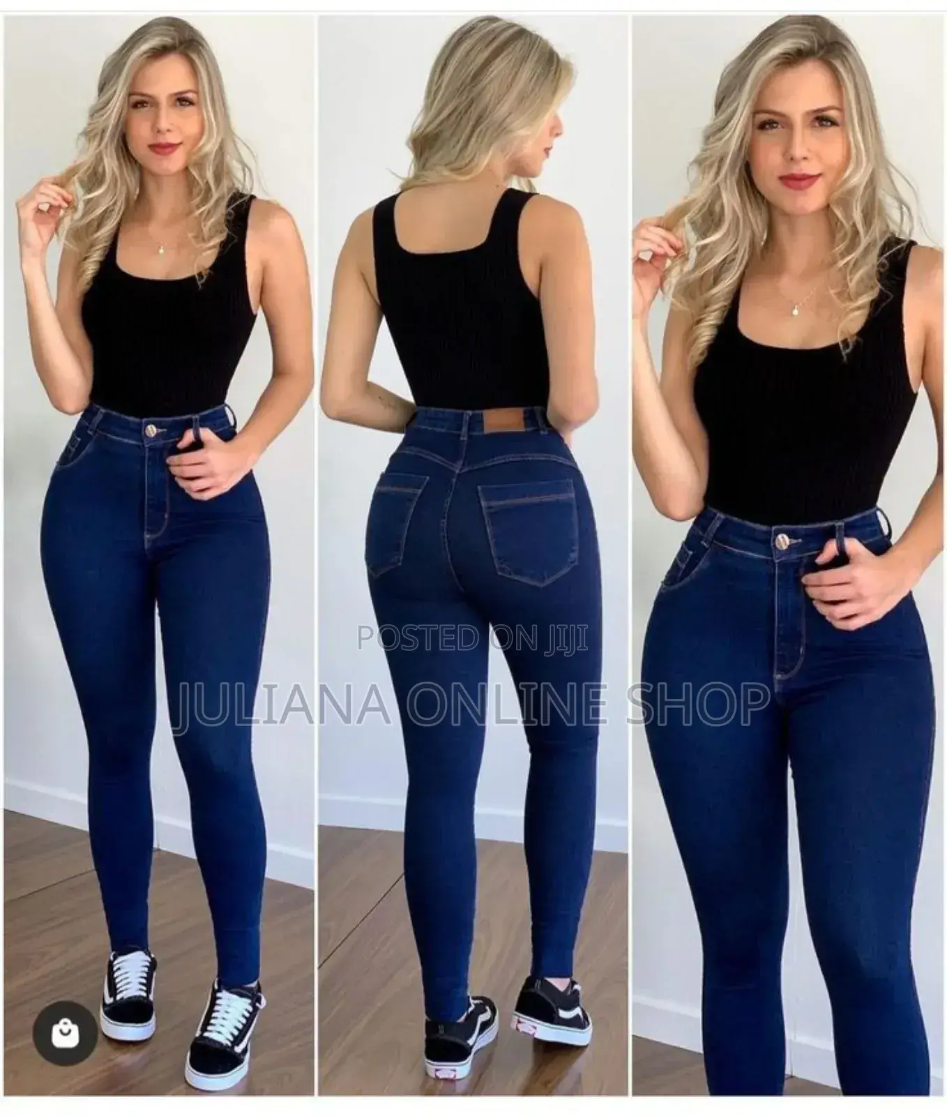 Ladies High Waist Jeans Trousers