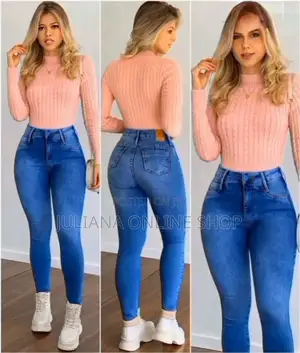 Ladies High Waist Jeans Trousers