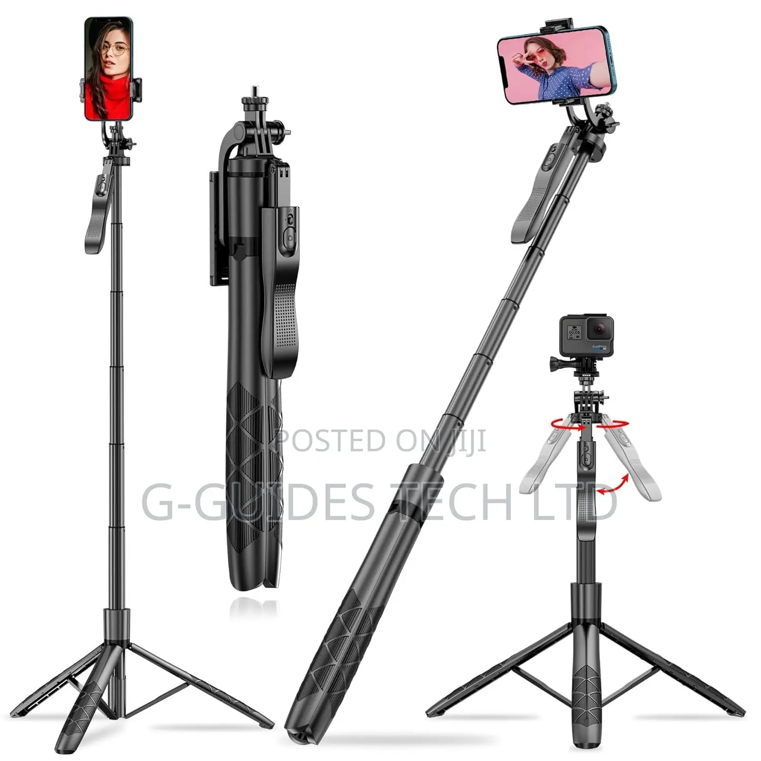 L16 Long Selfie Stick With Tripod Stand and Bluetooth Selfie