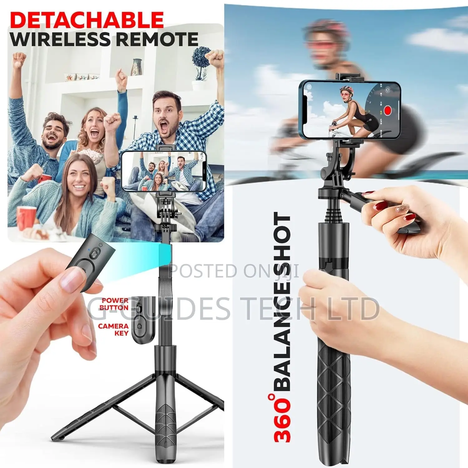 L16 Long Selfie Stick With Tripod Stand and Bluetooth Selfie