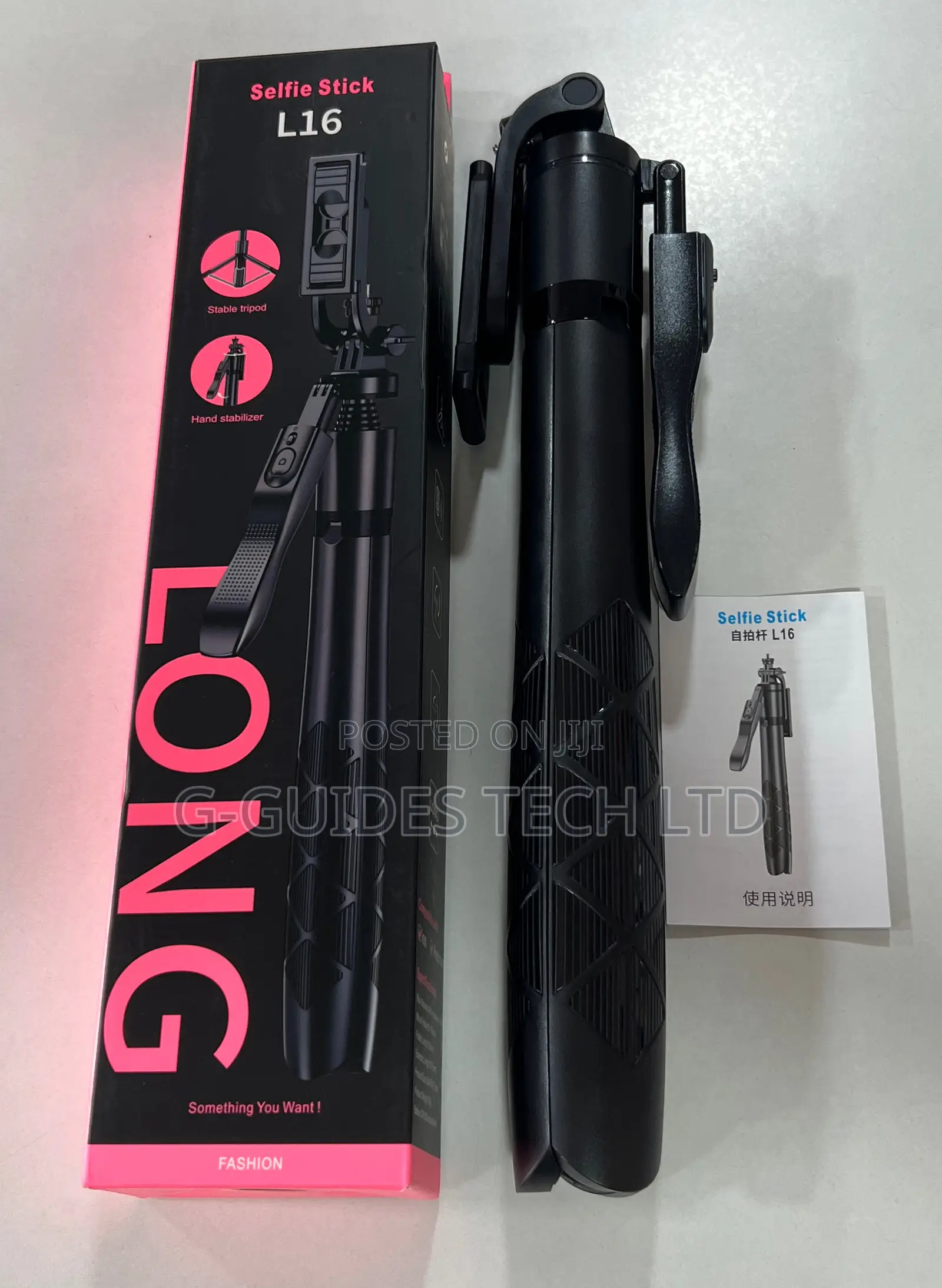 L16 Long Selfie Stick With Tripod Stand and Bluetooth Selfie