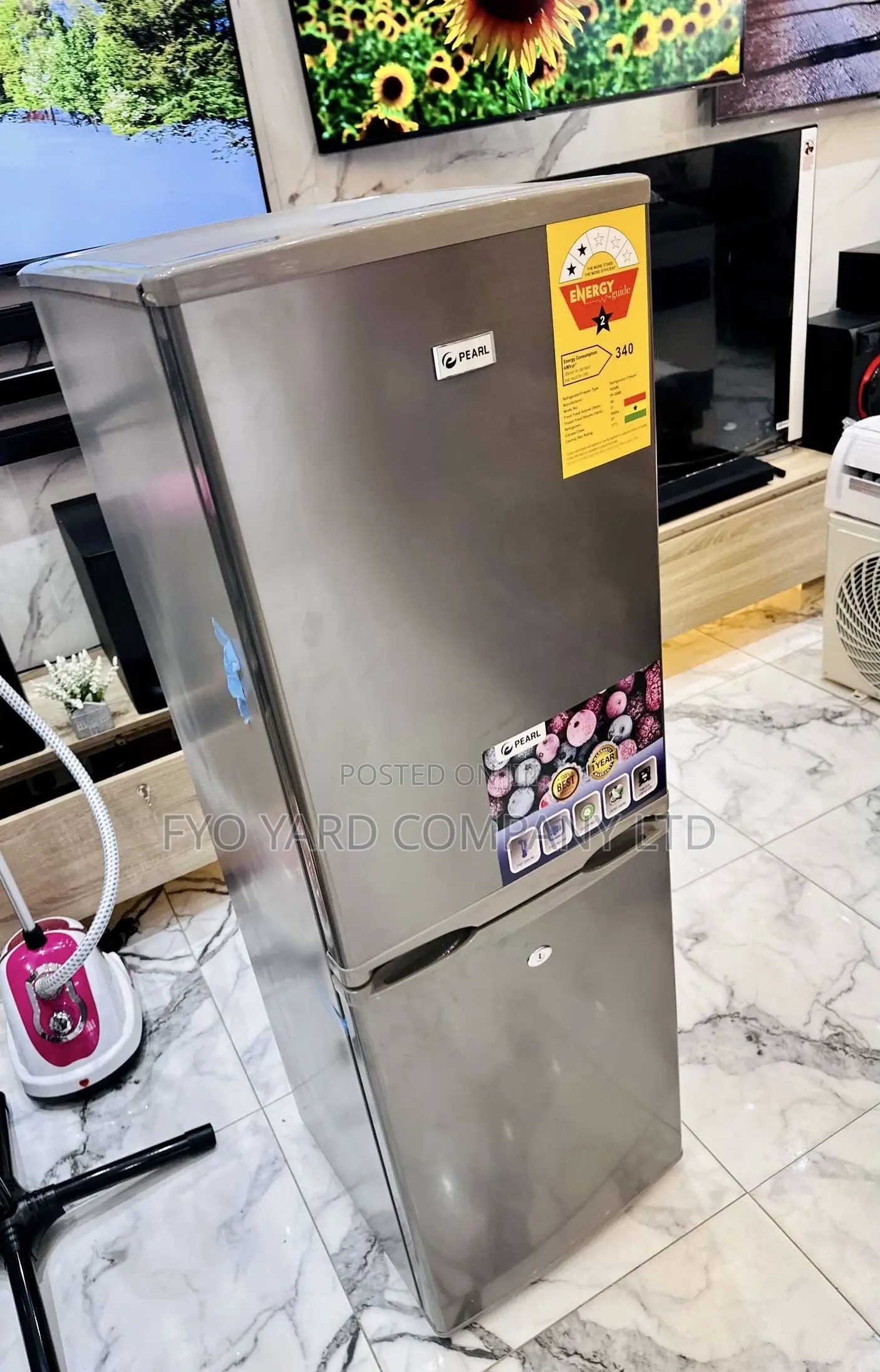 Pearl Bottom Freezer 147L Double Door Fast Cooling Fridge