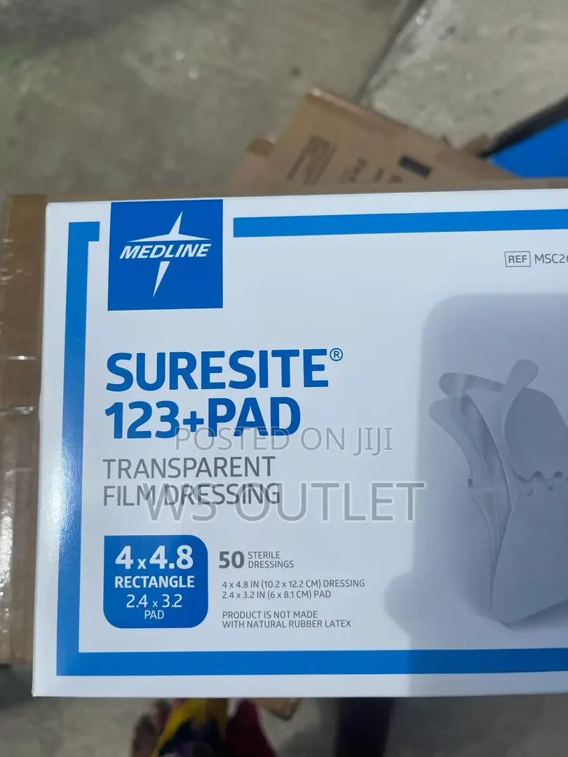 Medline Suresite 123+PAD Transparent Film Dressing 4in X 4.8