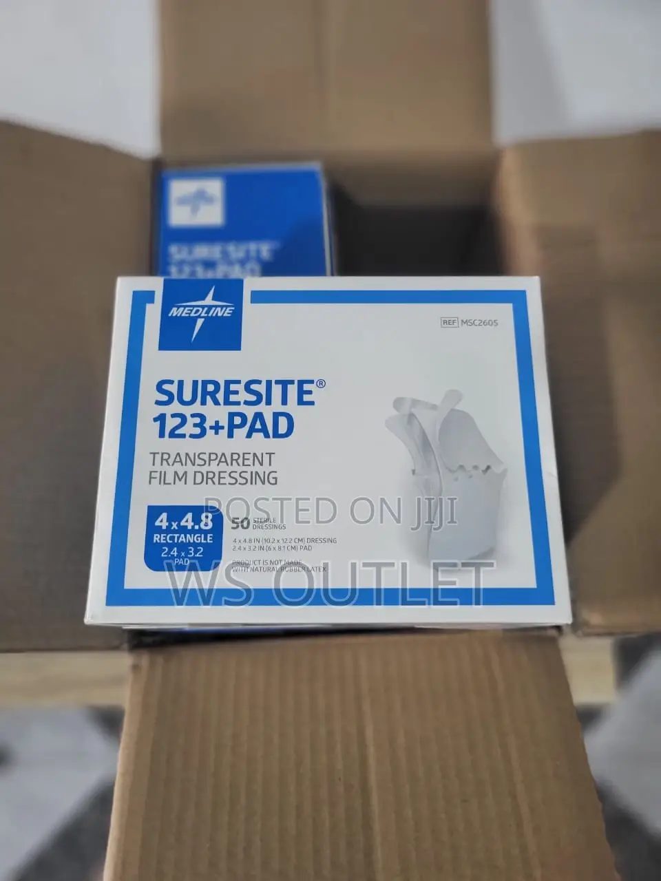 Medline Suresite 123+PAD Transparent Film Dressing 4in X 4.8