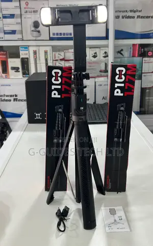 P100 Selfie Stick 1.77m With Bluetooth and 2 Led Light