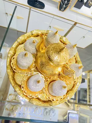 Crystal Gold Turkish Tea Set