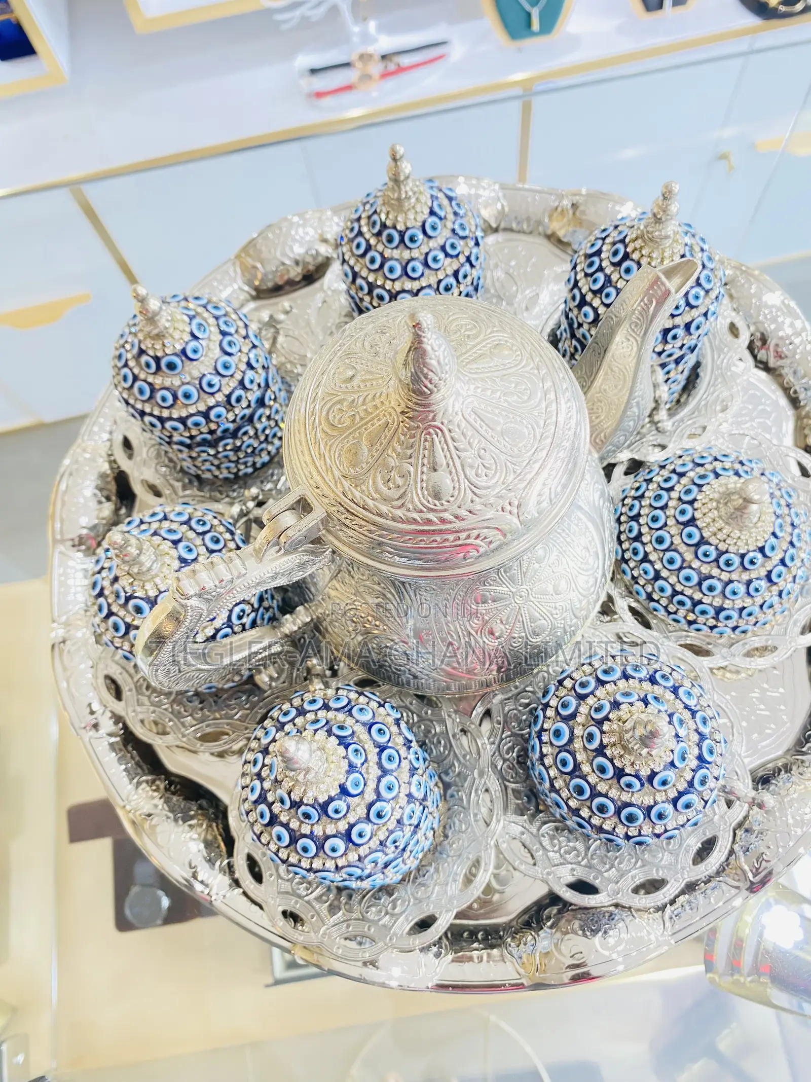 Crystal Gold Turkish Tea Set