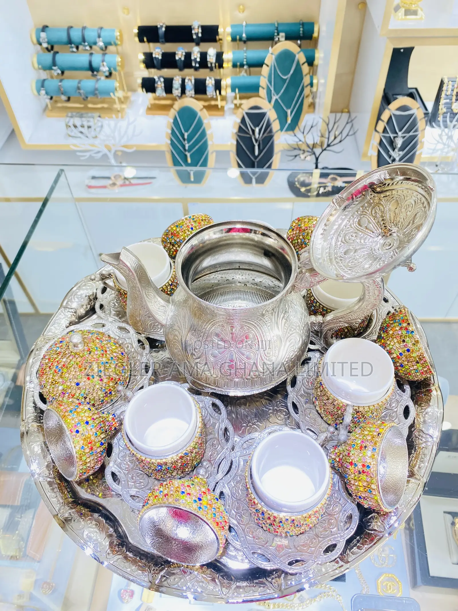 Crystal Gold Turkish Tea Set