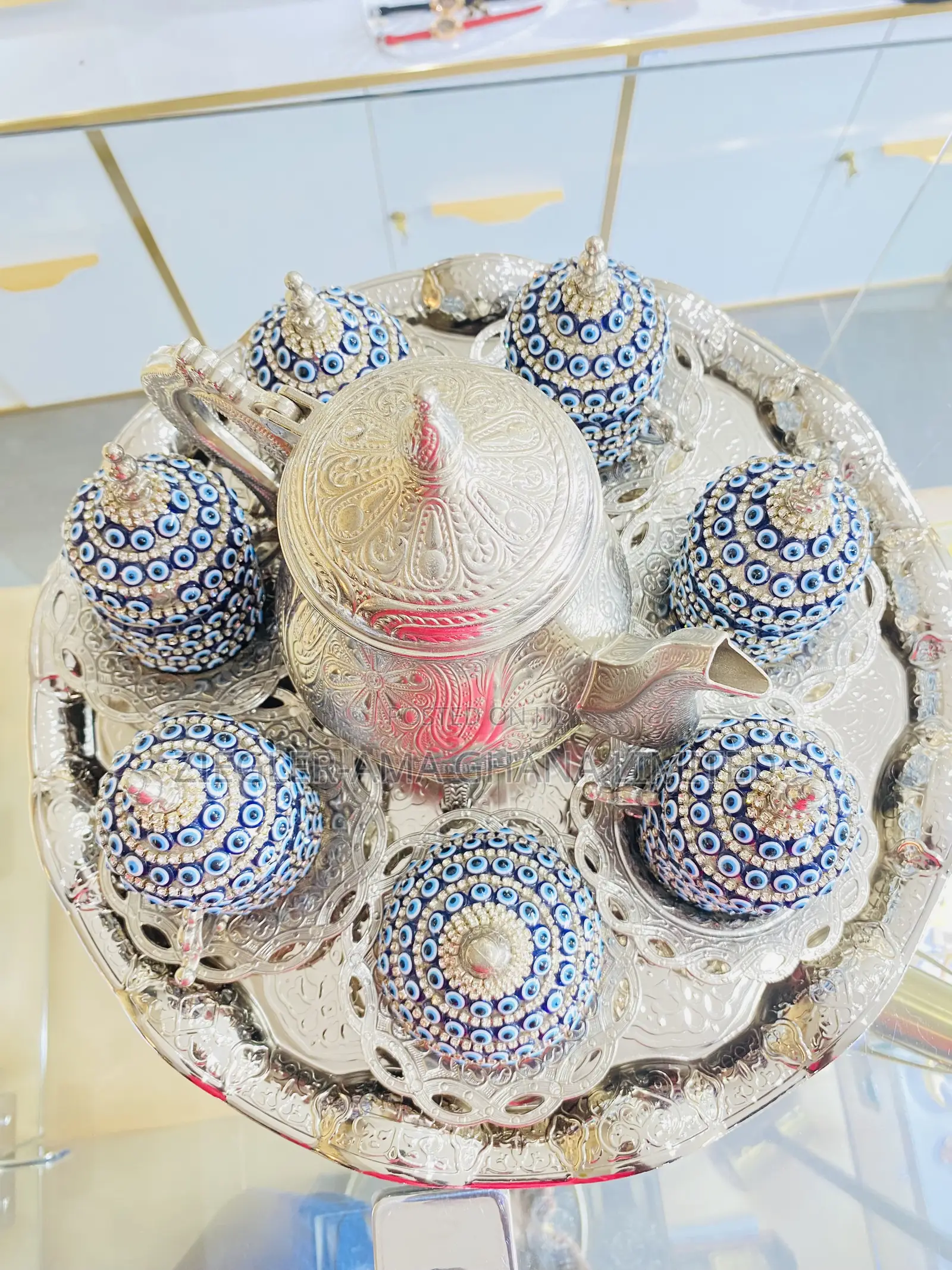 Crystal Gold Turkish Tea Set