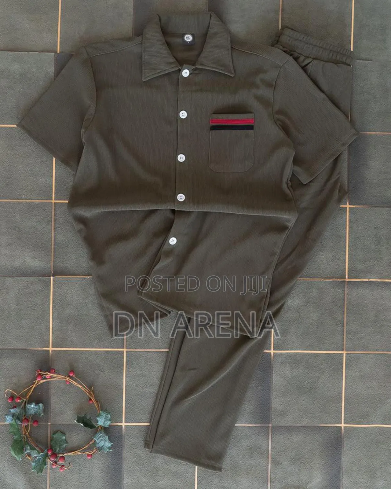 Quality Men 2pcs Outfits Trousers and Top