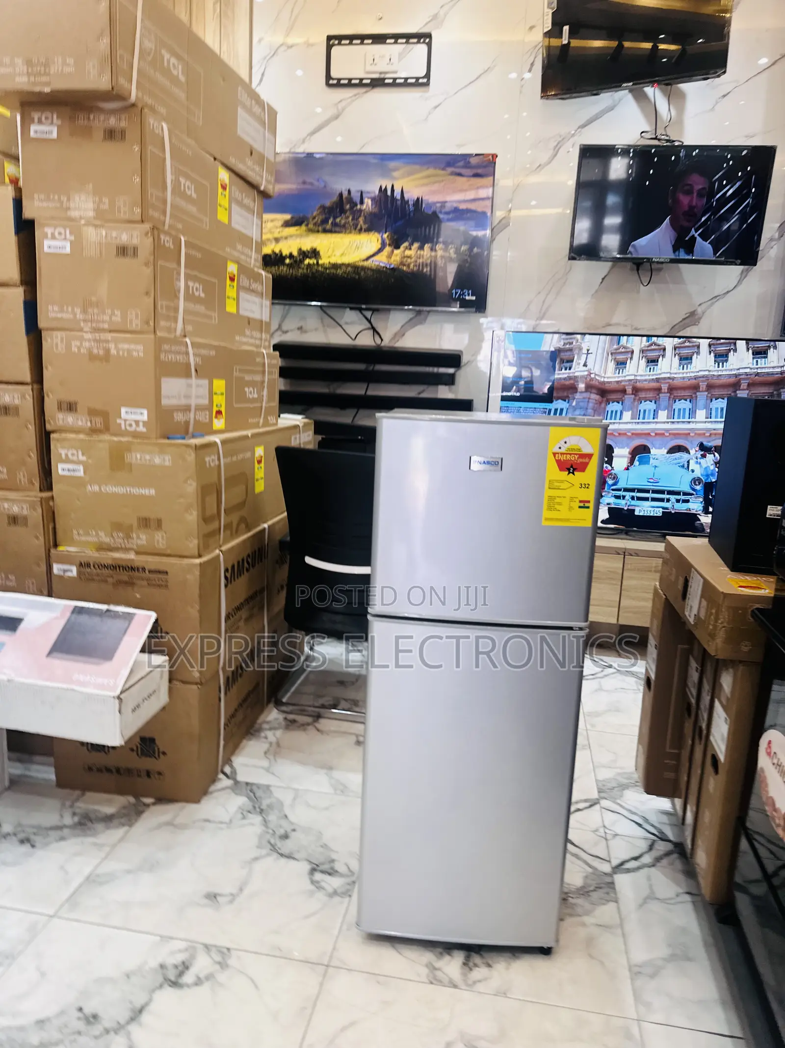 Nasd-13fl Double Door Fridge. Grey Color.