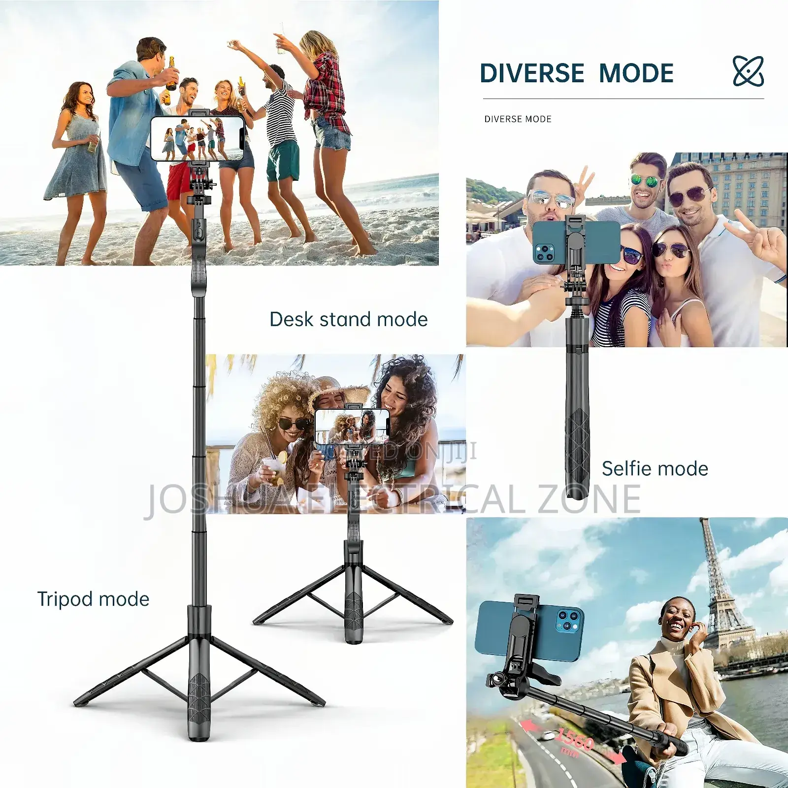 Selfie Stick Tripod 360° Balance Handle. 153cm Long. L16