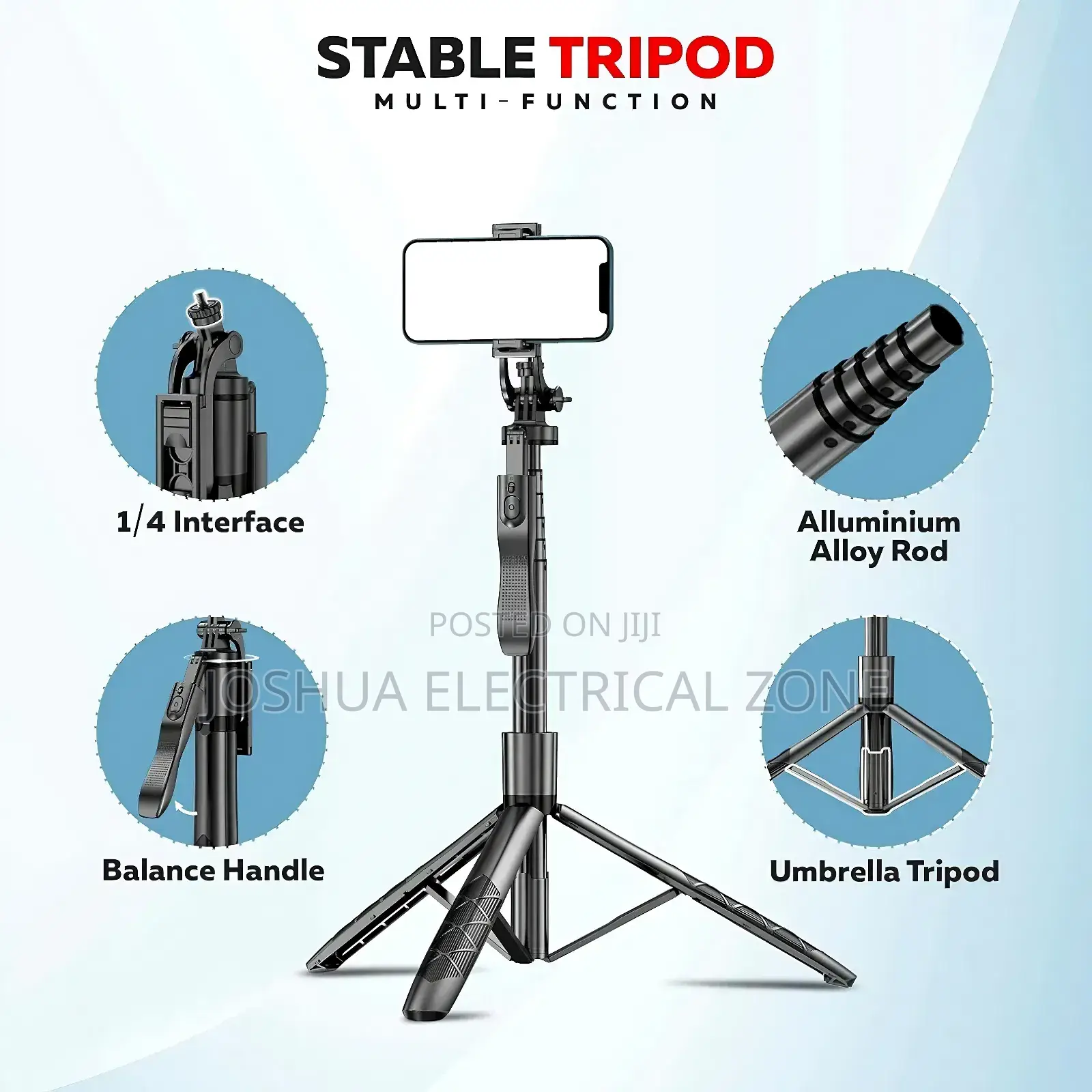 Selfie Stick Tripod 360° Balance Handle. 153cm Long. L16
