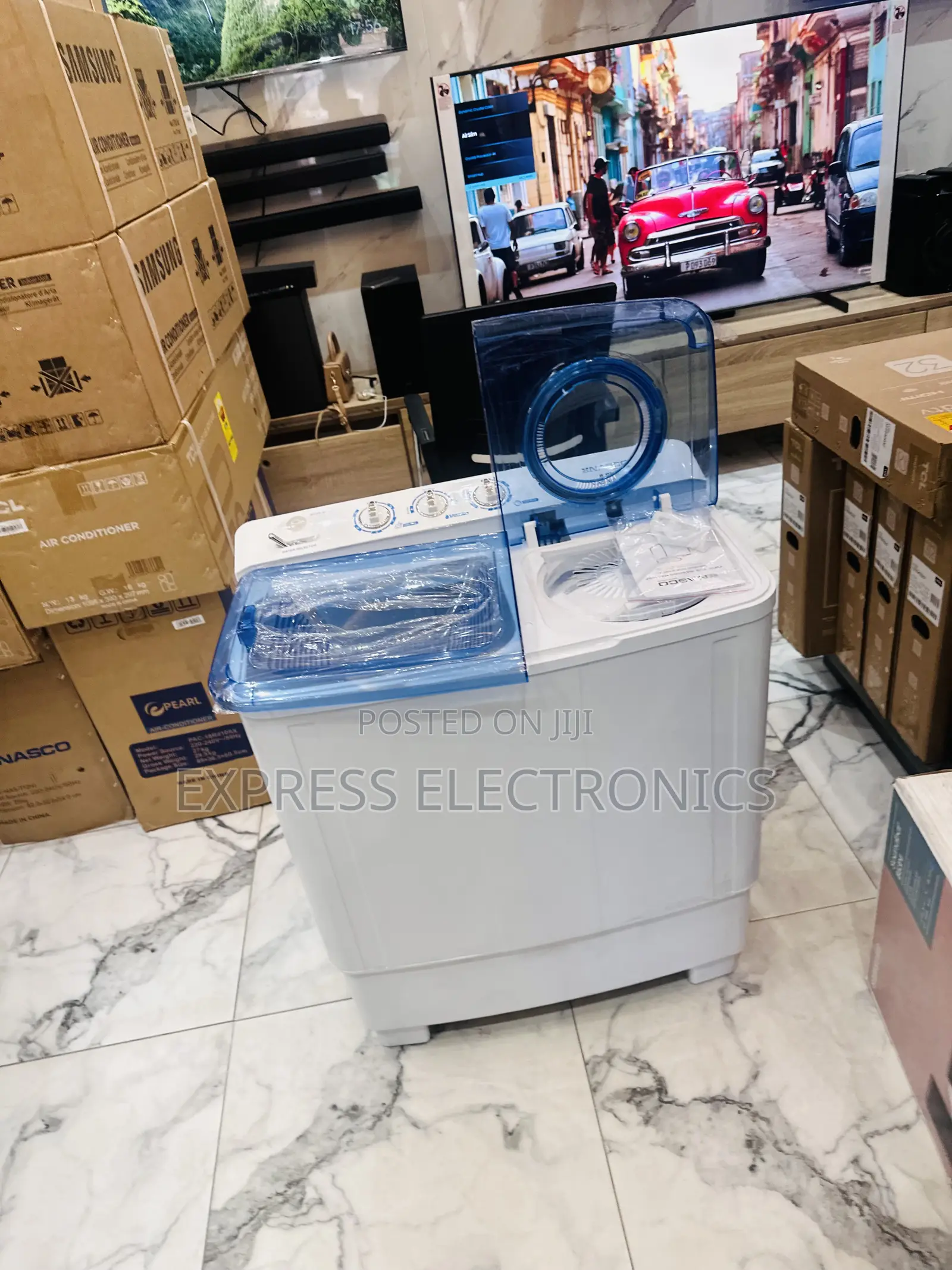 Washing Machine 7kg Topload Nasco Twintub White.