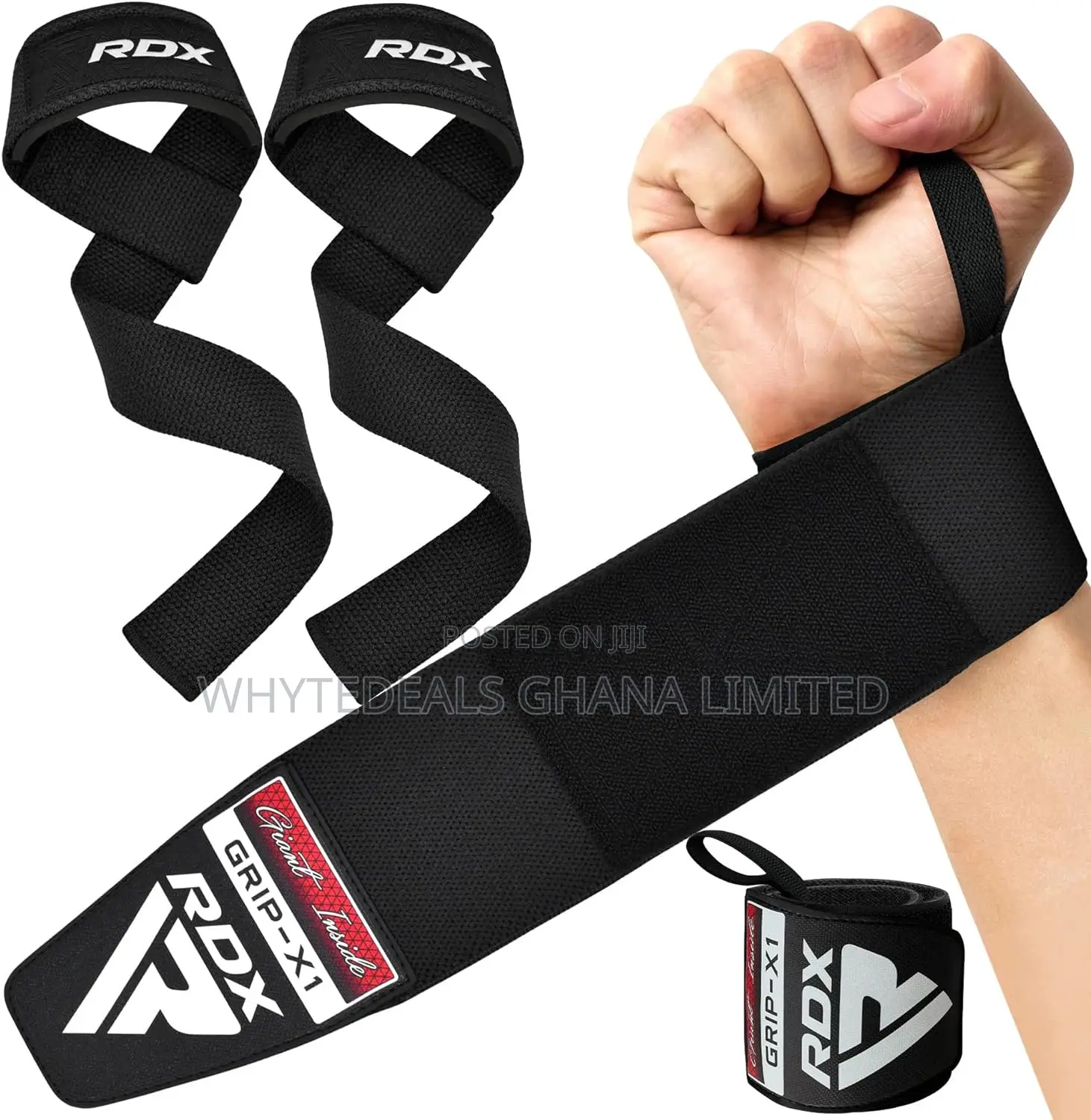 RDX S4 Lifting Wrist Wraps+Gym Straps-Strength Training