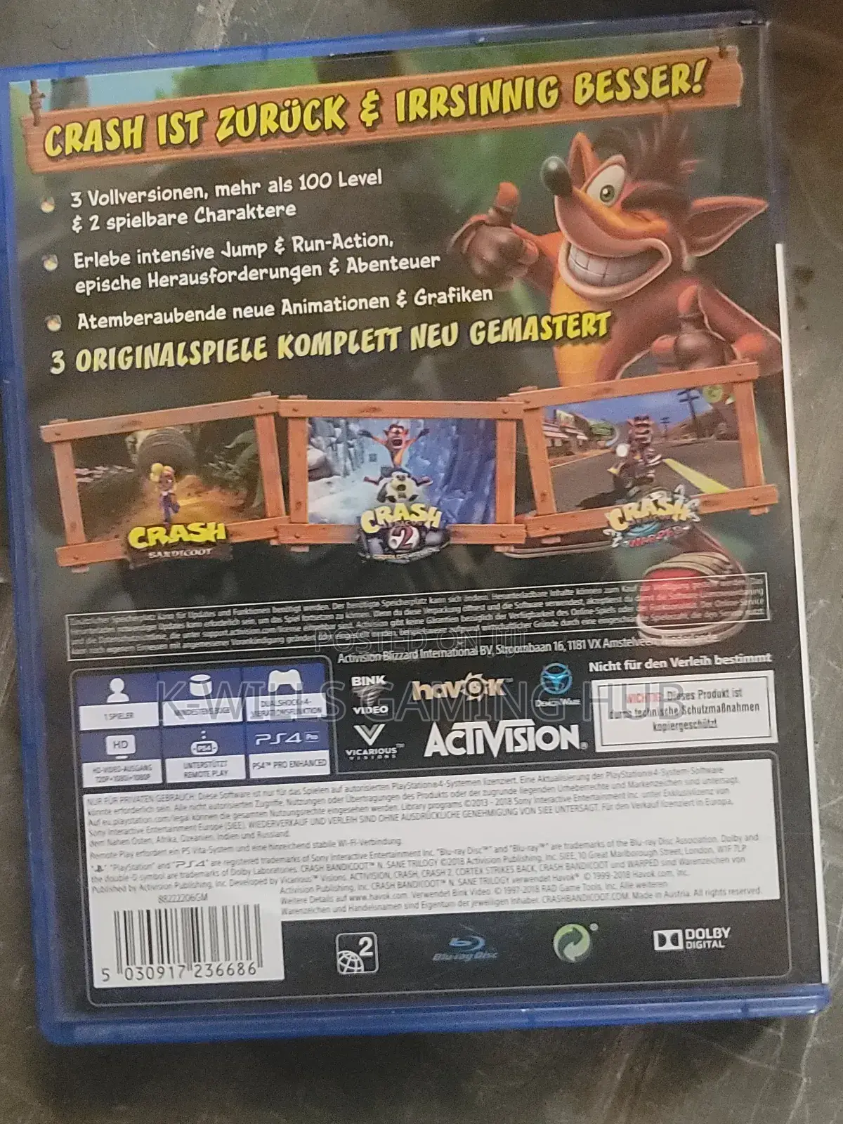 Crash Bandicoot N San Trilogy Cd Ps4