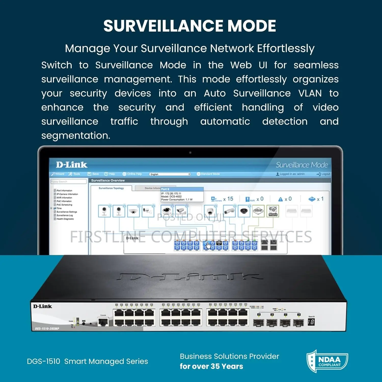 Dlink 48 10/100/1000 BASE-T Poe Ports