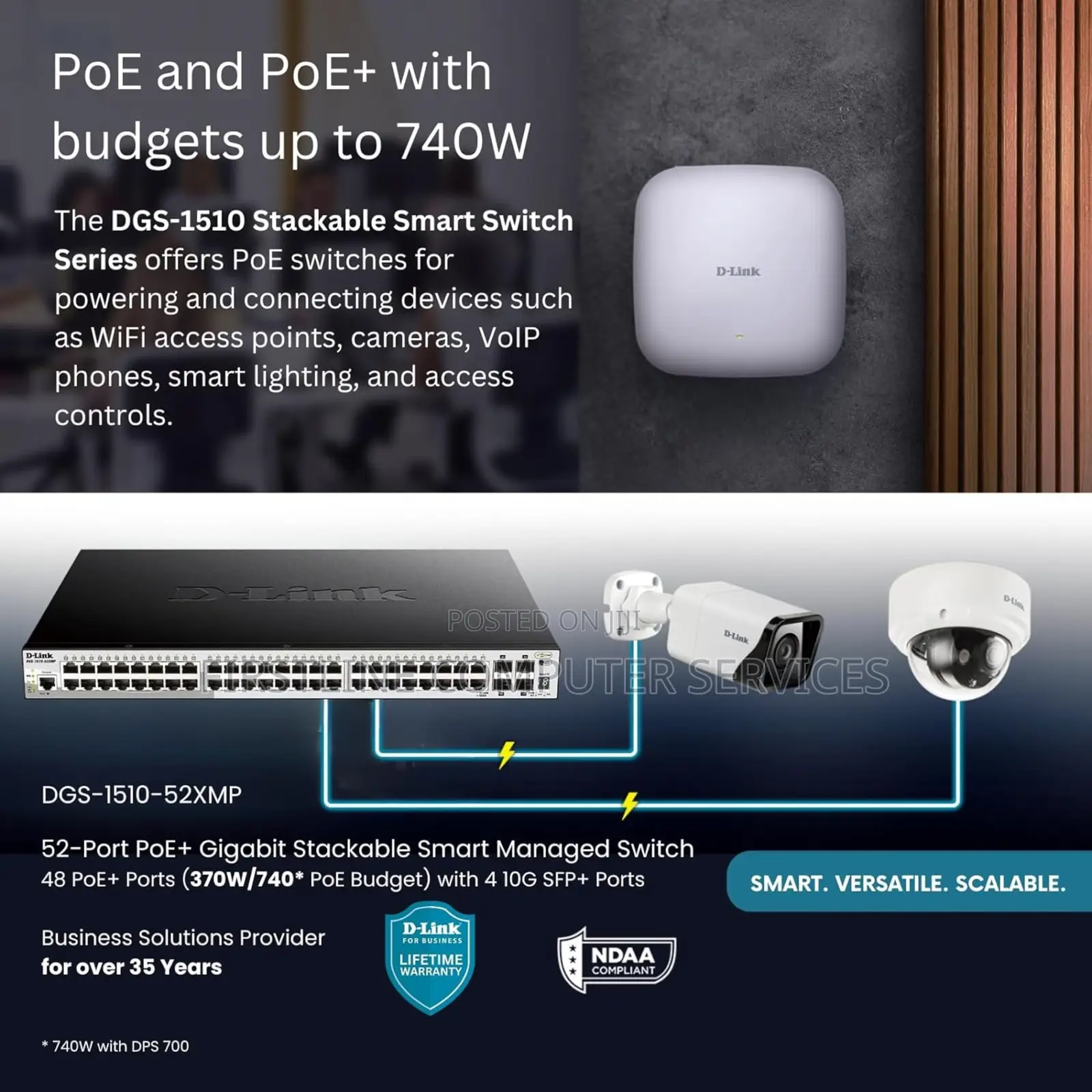 Dlink 48 10/100/1000 BASE-T Poe Ports
