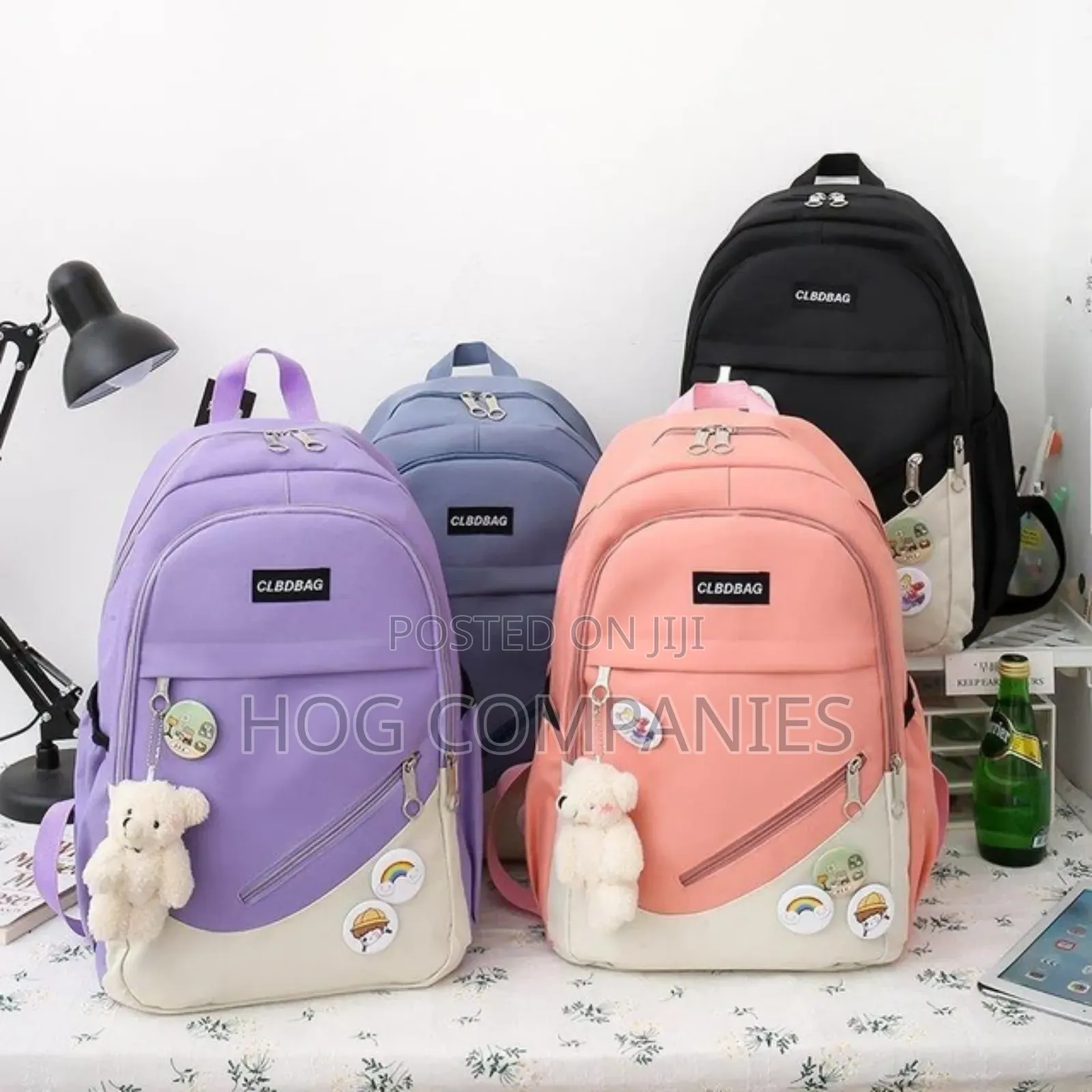 4pcs School Bag Purse Pen Case Travel Laptop Bag Backpack
